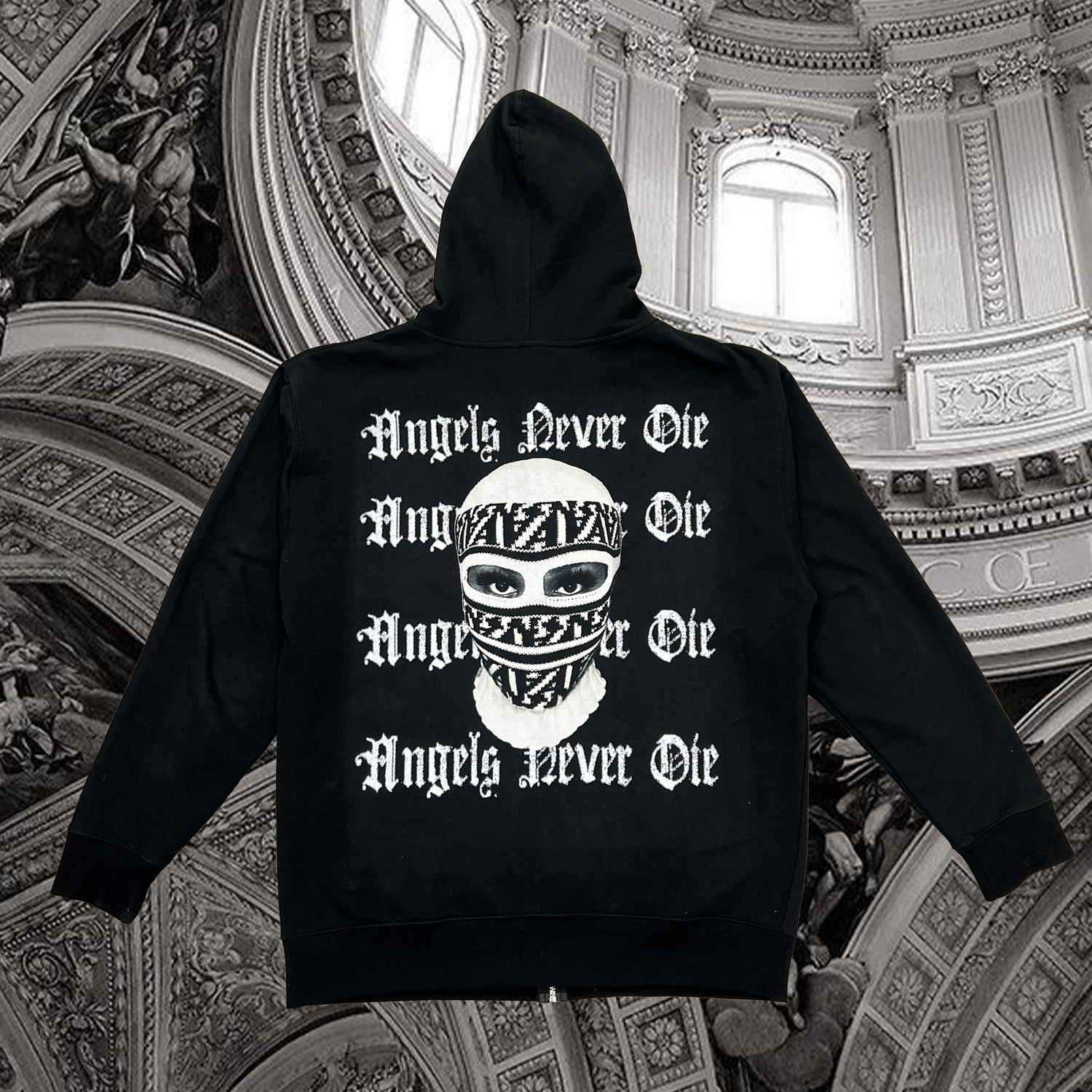 Masked Up Angels Zip Up Hoodie
