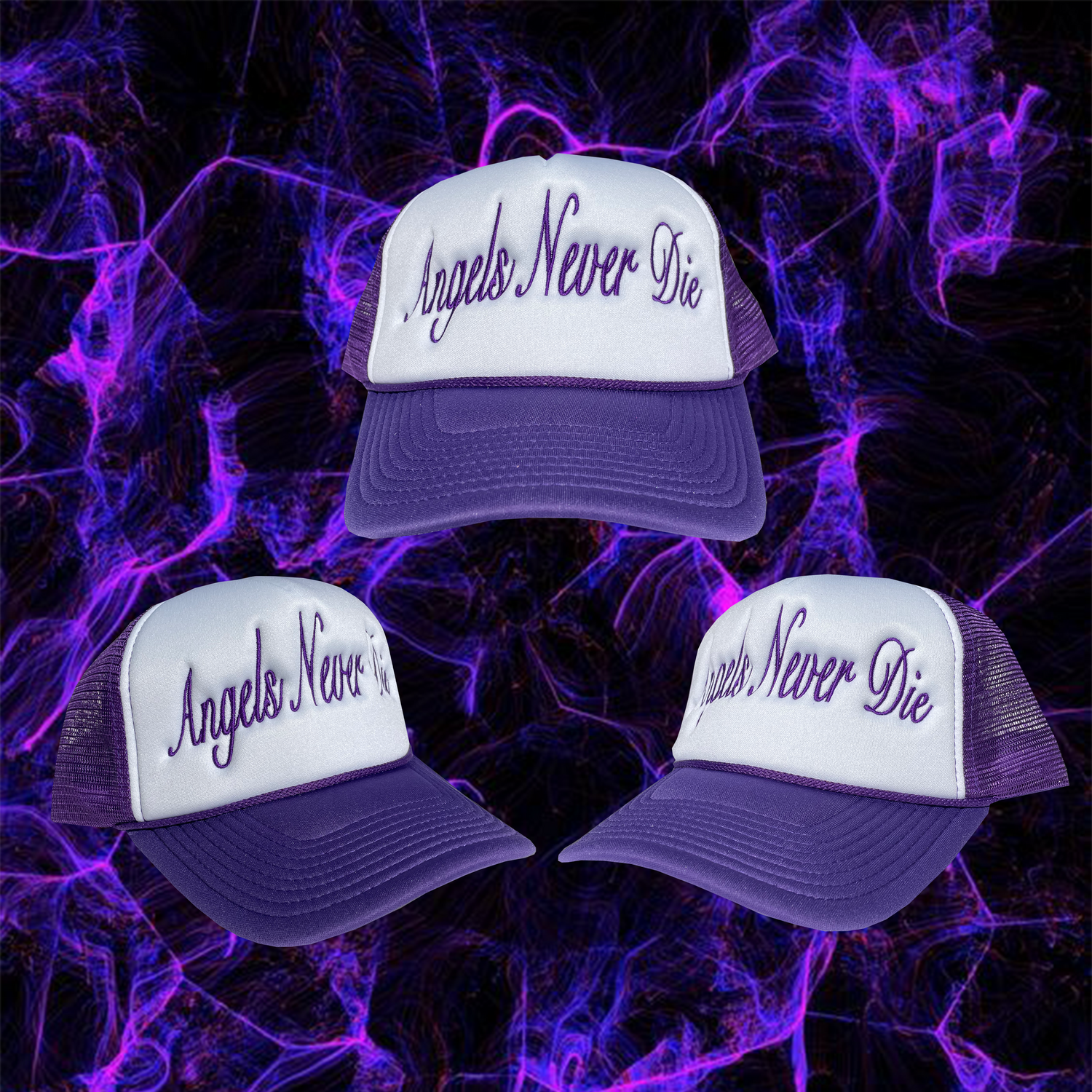 Purple Angels Never Die Trucker Hat