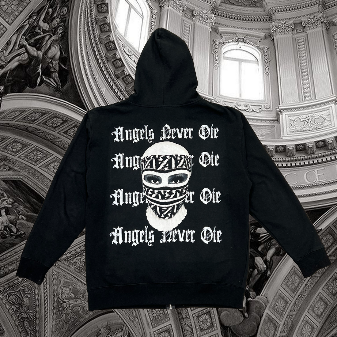 Masked Up Angels Zip Up Hoodie