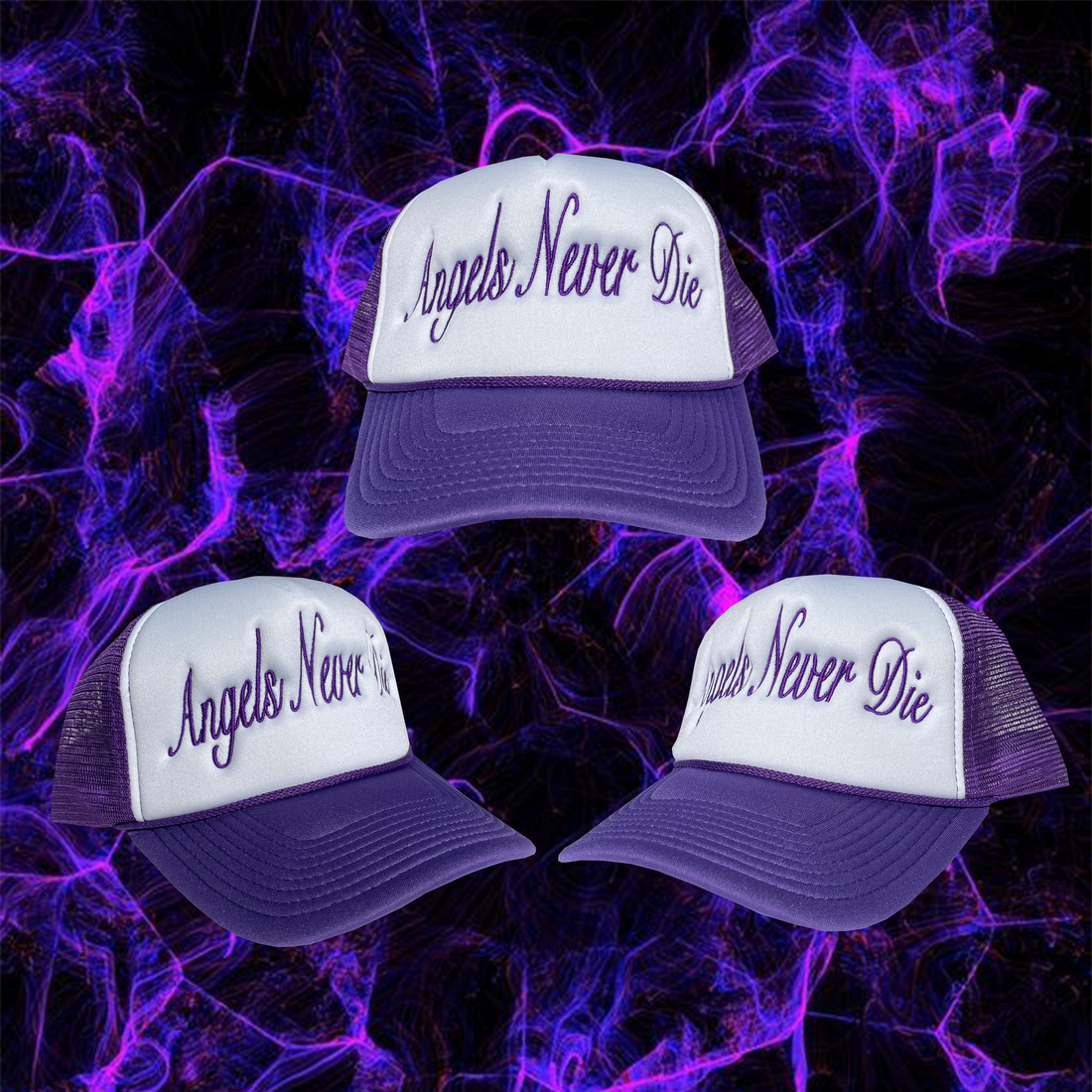 Purple Angels Never Die Trucker Hat