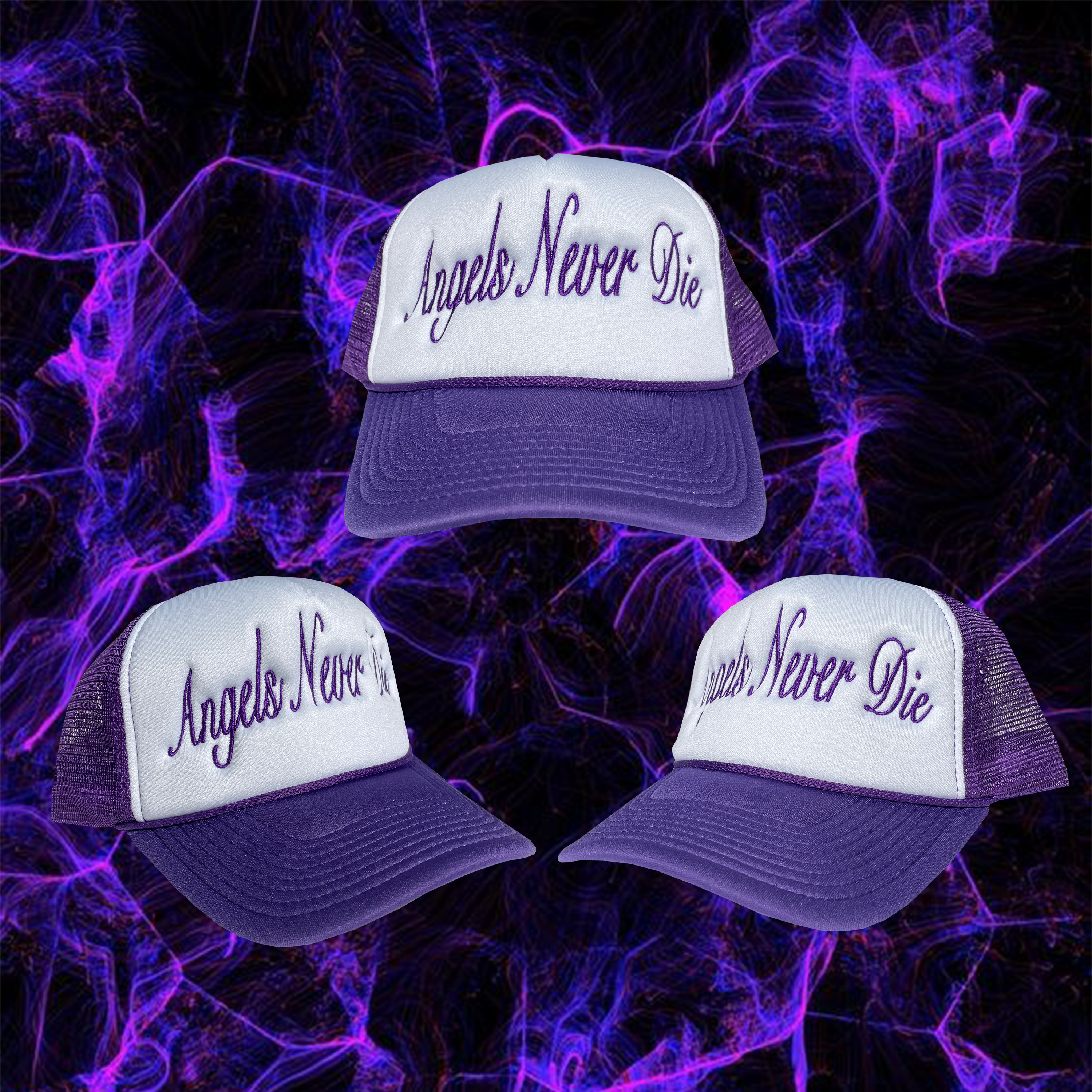 Purple Angels Never Die Trucker Hat